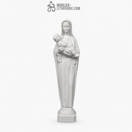 Statue Vierge &agrave; l\'Enfant ,en marbre reconstitu&eacute;, 115 cm