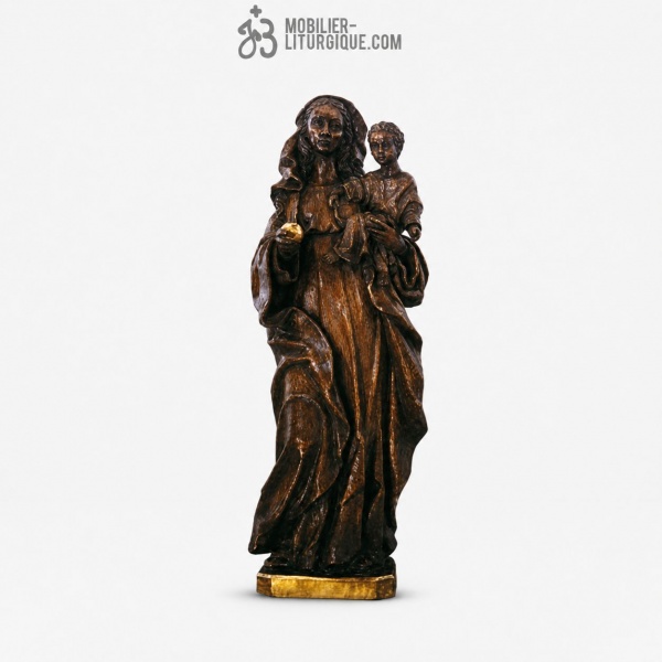 Statue Vierge a l\'Enfant Bois massif