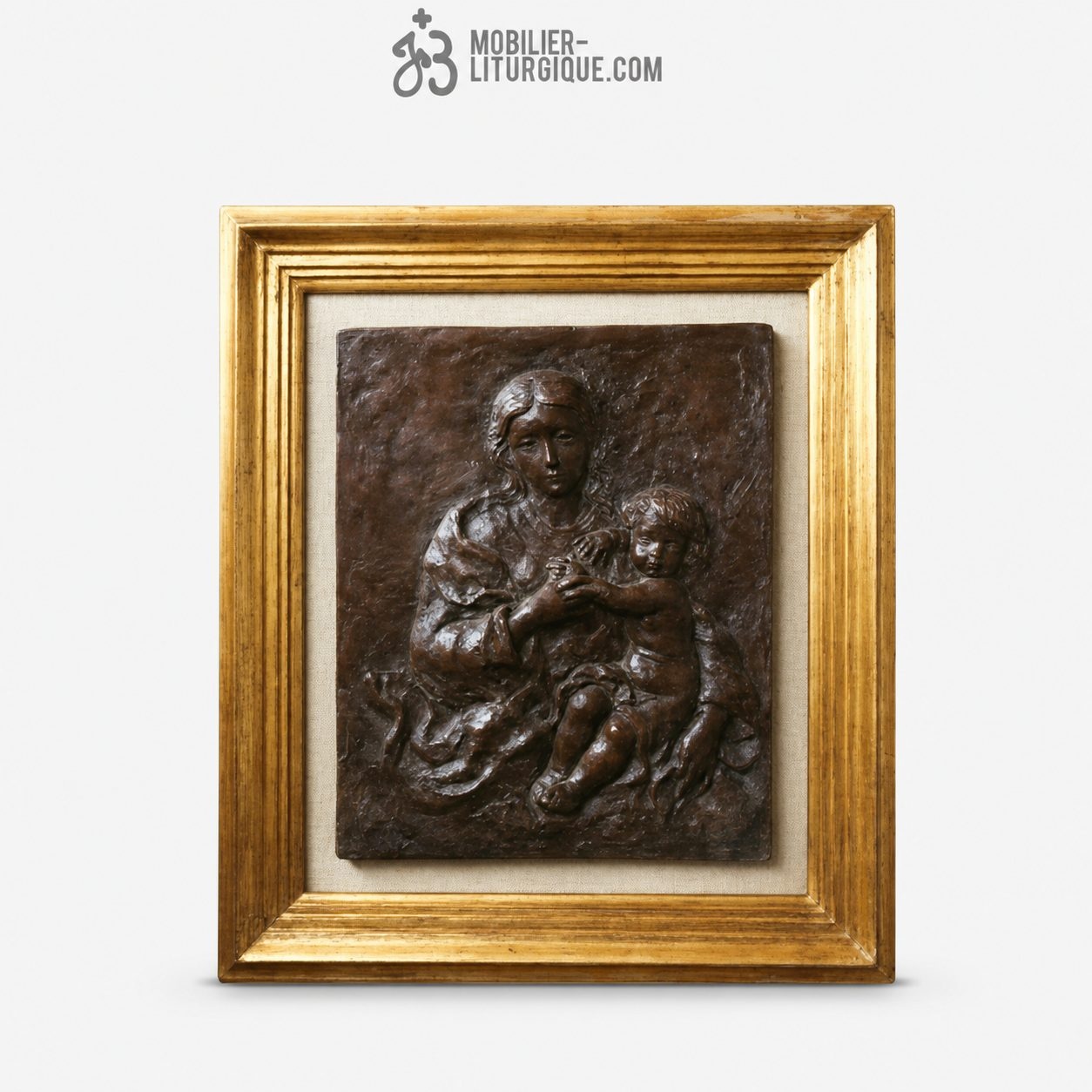 Statue Vierge a l\'enfant Bois