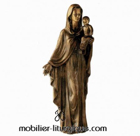 Statue Vierge à l\'enfant Bronze