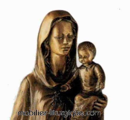 Statue Vierge à l\'enfant Bronze