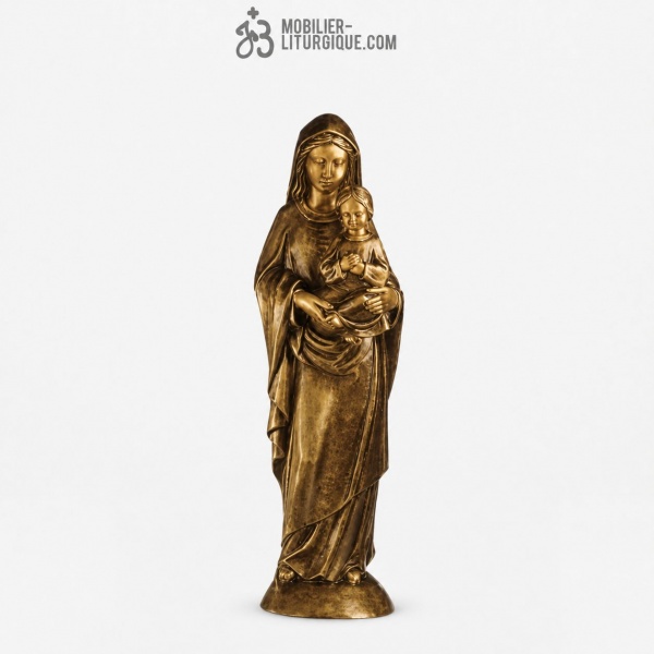 Statue Vierge � l\'enfant Bronze