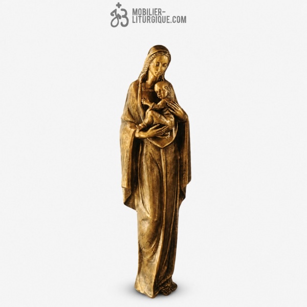 Statue Vierge � l\'enfant Bronze