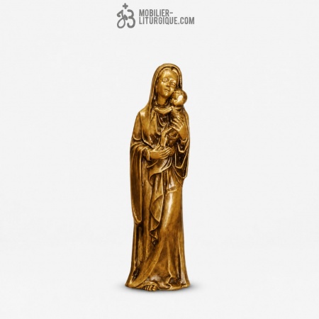 Statue Vierge &agrave; l\'enfant Bronze