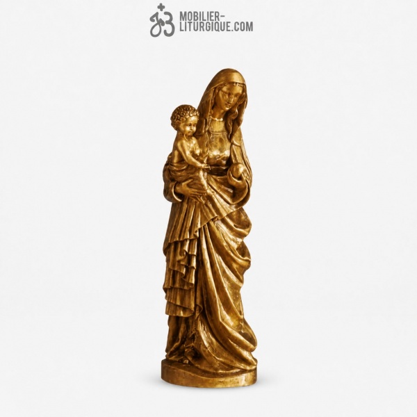 Statue Vierge � l\'enfant Bronze