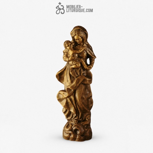 Statue Vierge � l\'enfant Bronze
