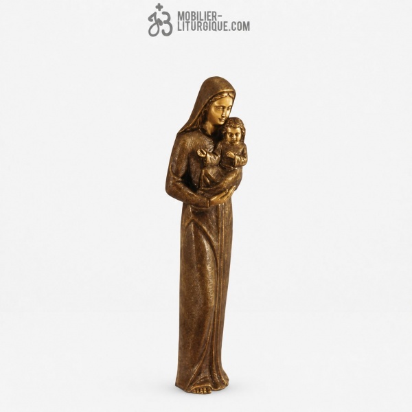 Statue Vierge � l\'enfant Bronze