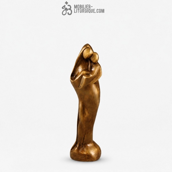 Statue Vierge � l\'enfant Bronze