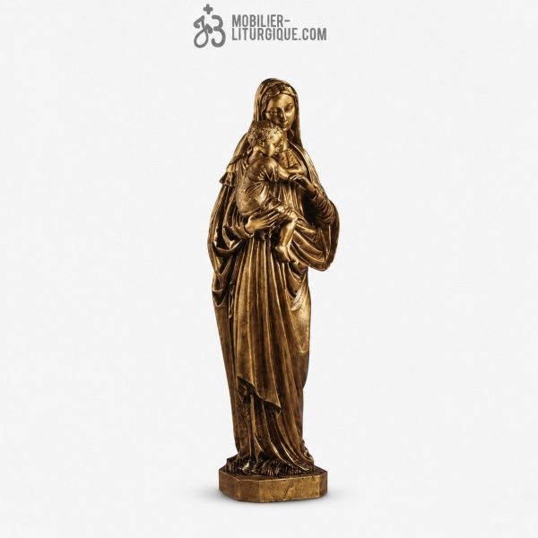 Statue Vierge � l\'enfant Bronze