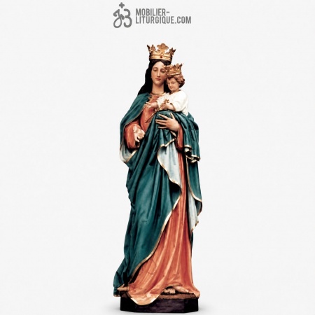 Statue Vierge &agrave; l\'enfant color&eacute;e