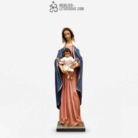 Statue Vierge &agrave; l\'Enfant color&eacute;e