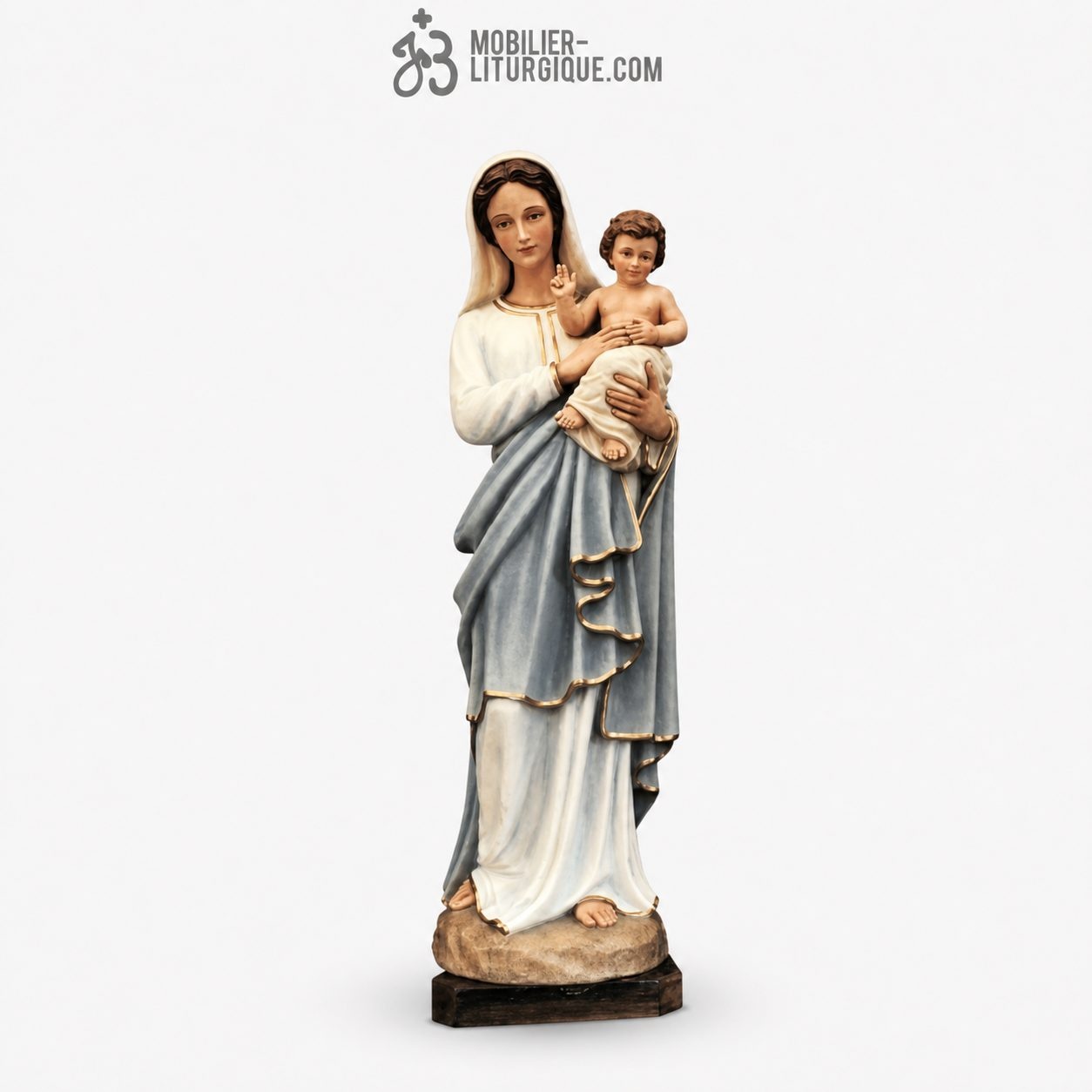 Statue Vierge &agrave; l\'enfant D&eacute;cor&eacute;