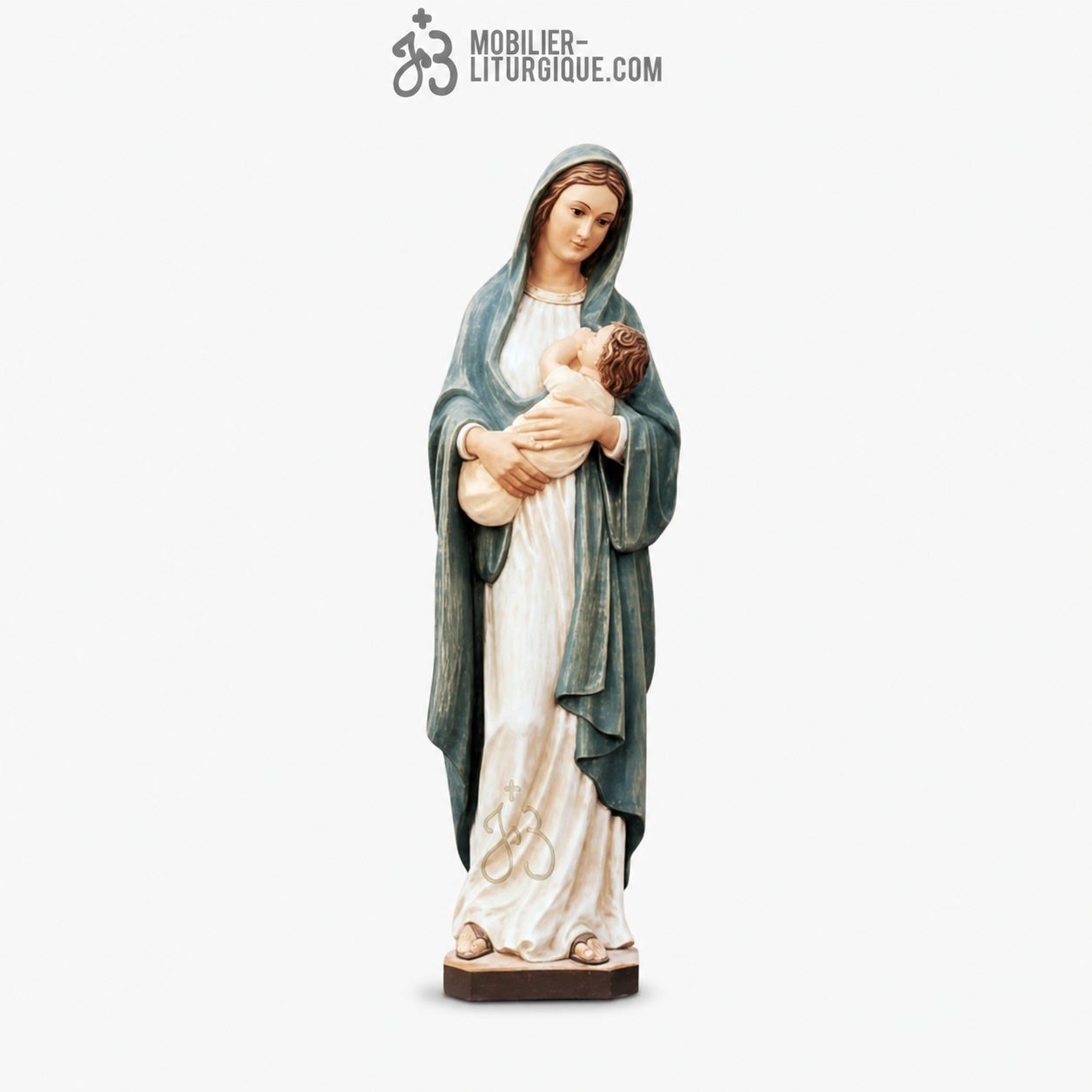 Statue Vierge &agrave; l\'enfant D&eacute;cor&eacute;