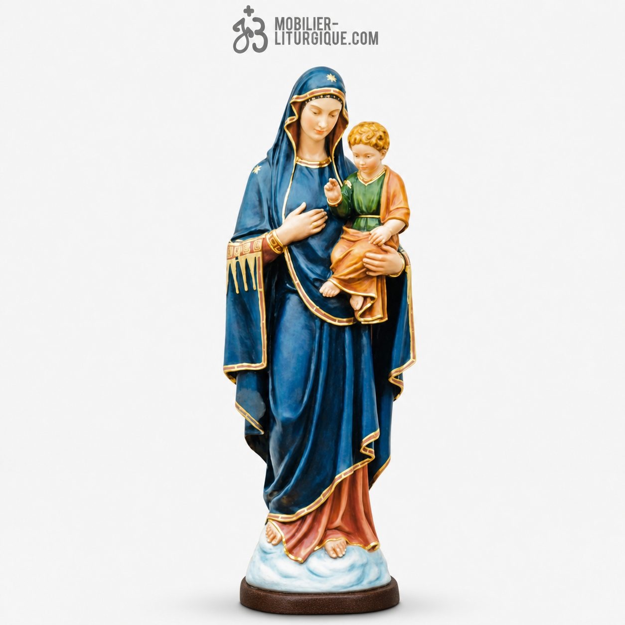 Statue Vierge &agrave; l\'enfant D&eacute;cor&eacute;