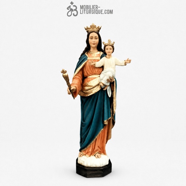 Statue Vierge � l\'enfant D�cor�e