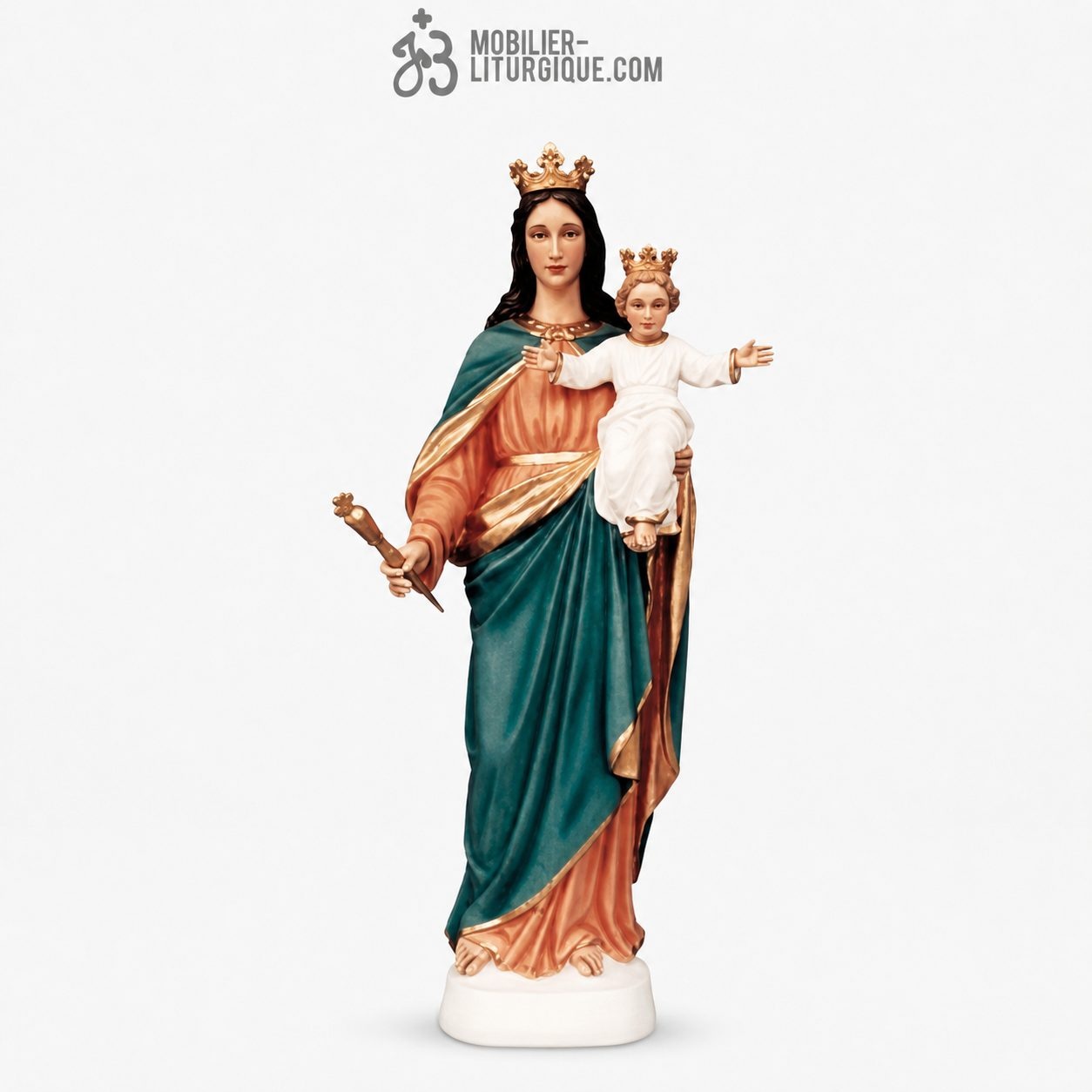 Statue Vierge &agrave; l\'enfant D&eacute;cor&eacute;e