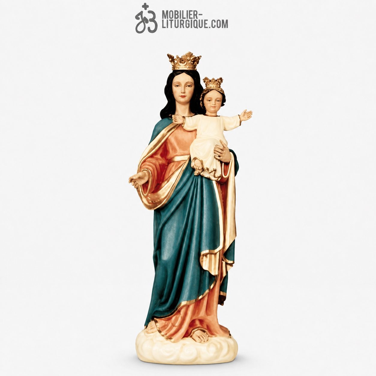 Statue Vierge &agrave; l\'enfant D&eacute;cor&eacute;e