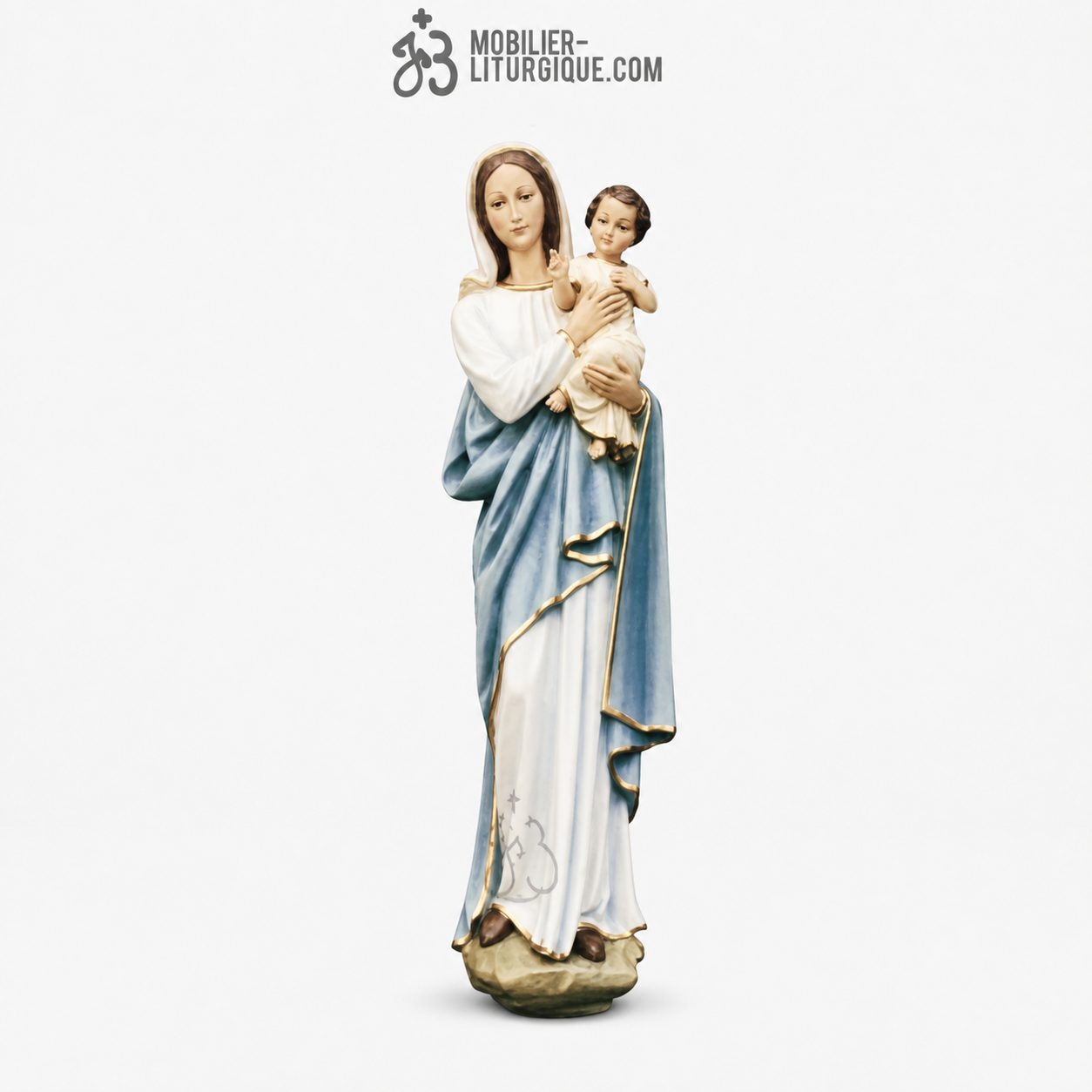 Statue Vierge &agrave; l\'enfant D&eacute;cor&eacute;e