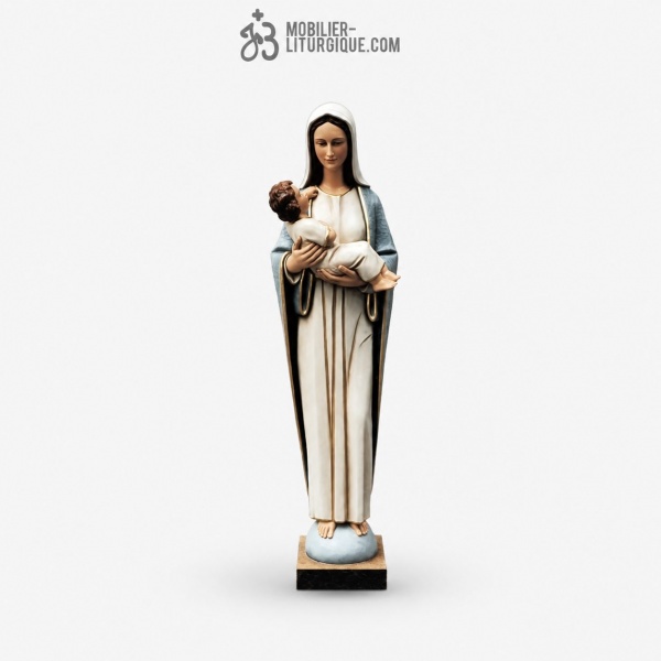 Statue Vierge � l\'enfant D�cor�e