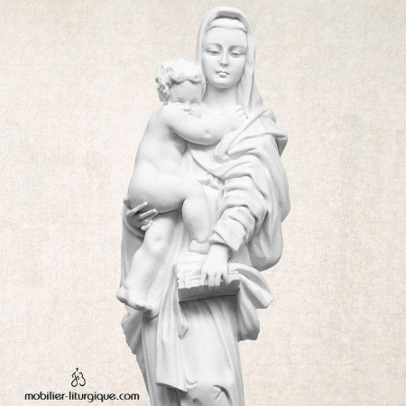 Statue Vierge à l'Enfant en marbre