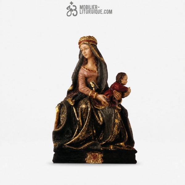 Statue Vierge a l\'enfant Polychrome