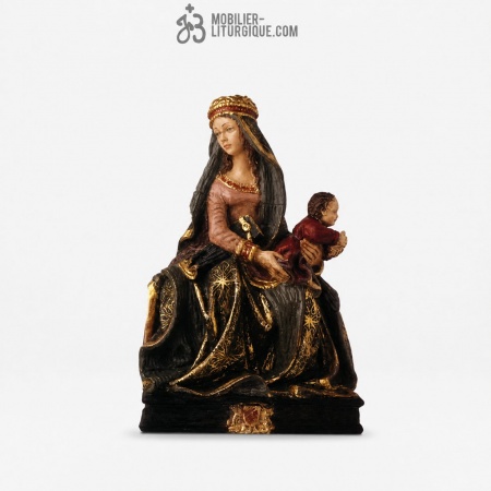 Statue Vierge a l\'enfant Polychrome