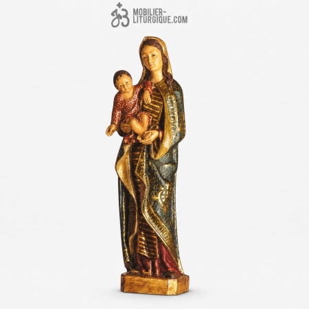 Statue Vierge a l\'enfant Polychrome