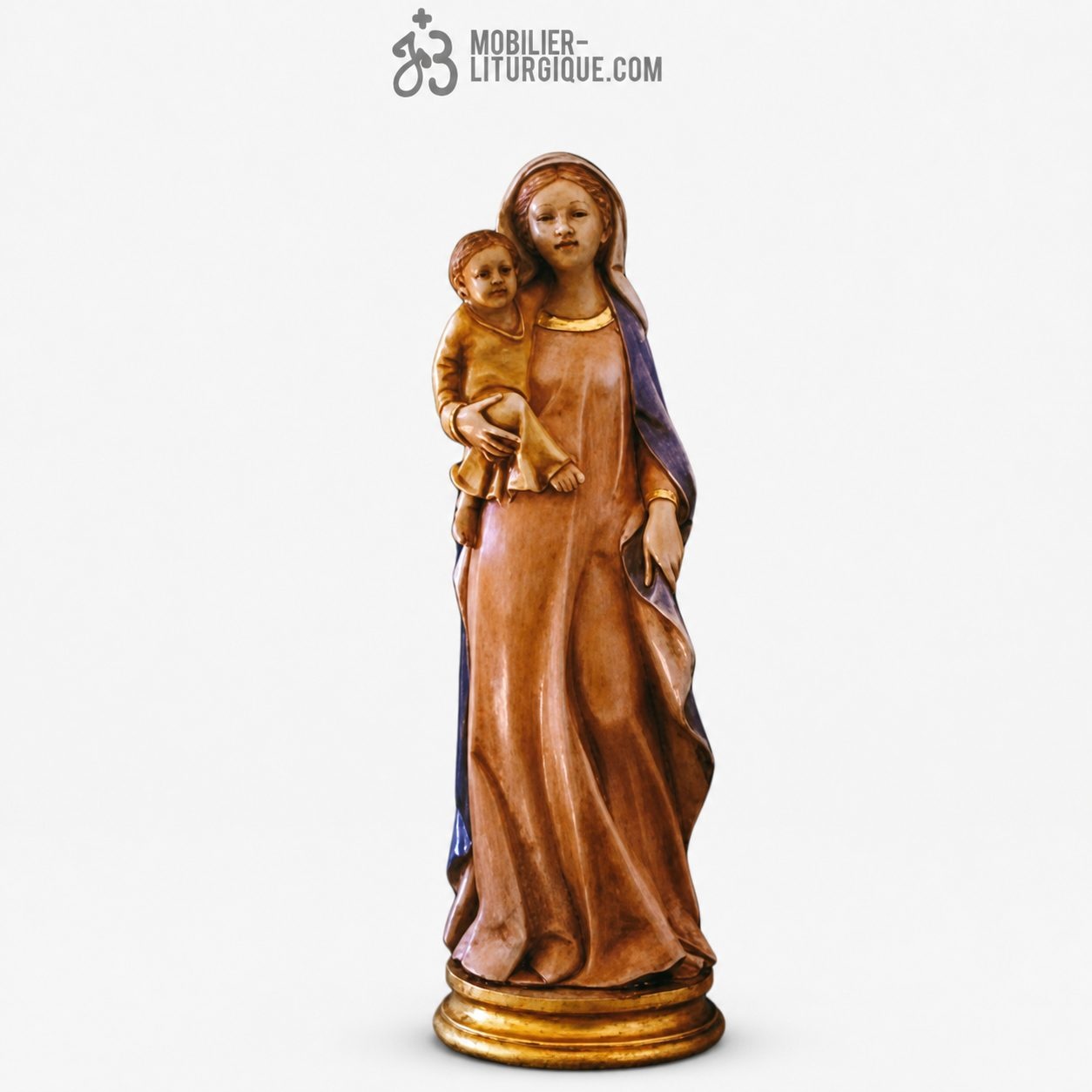 Statue Vierge a l\'Enfant Polychrome