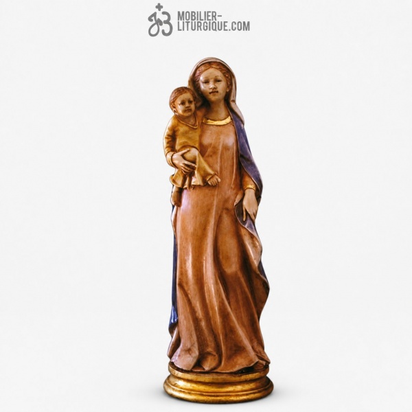 Statue Vierge a l\'Enfant Polychrome
