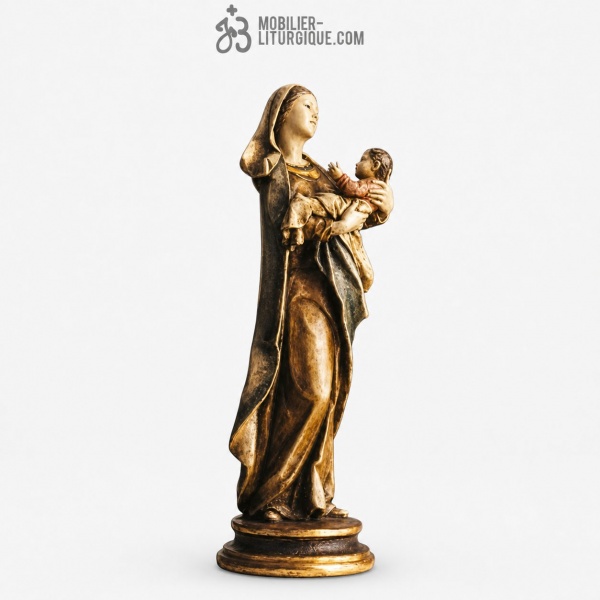 Statue Vierge a l\'Enfant Polychrome
