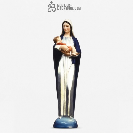 Statue Vierge &agrave; l\'enfant Polychrome