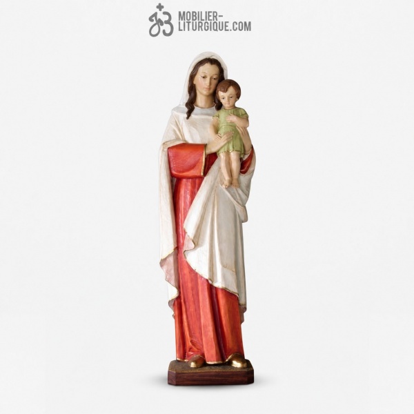 Statue Vierge � l\'enfant Polychrome