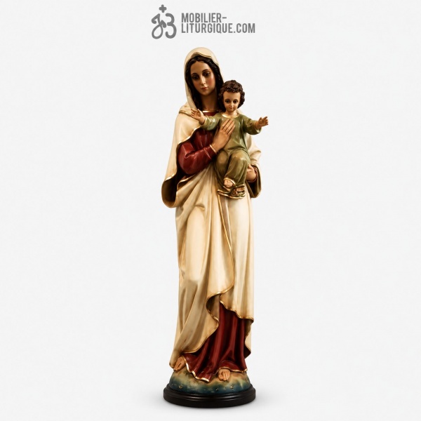 Statue Vierge � l\'enfant Polychrome