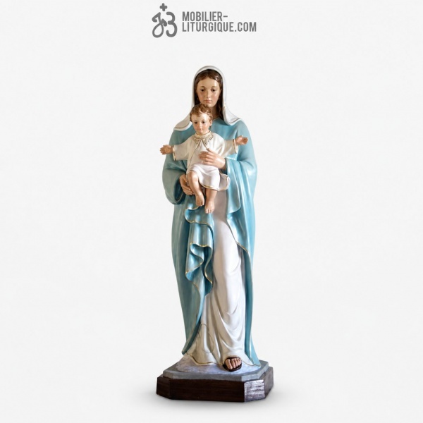 Statue Vierge � l\'enfant Polychrome
