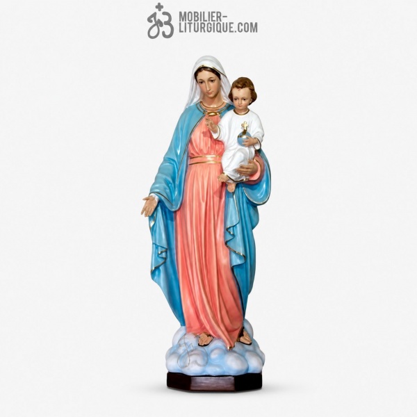Statue Vierge � l\'enfant Polychrome