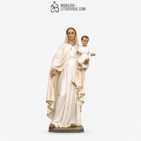 Statue Vierge &agrave; l\'enfant Polychrome