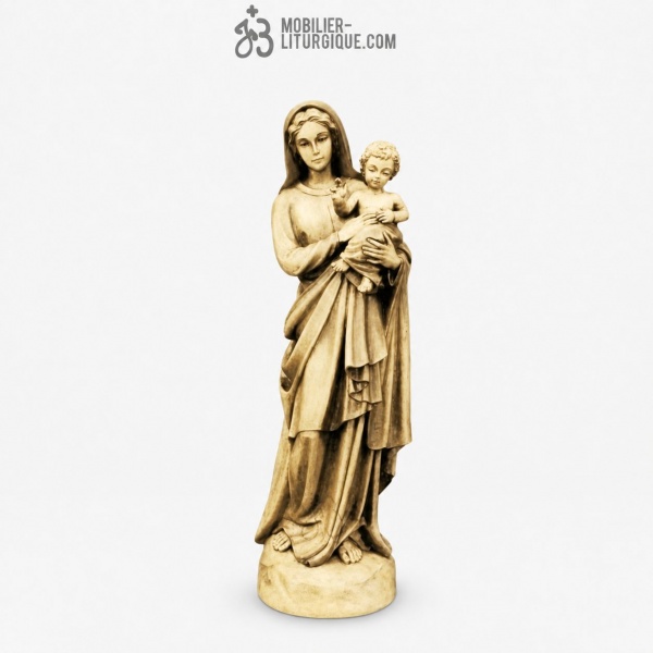 Statue Vierge � l\'enfant ton bois