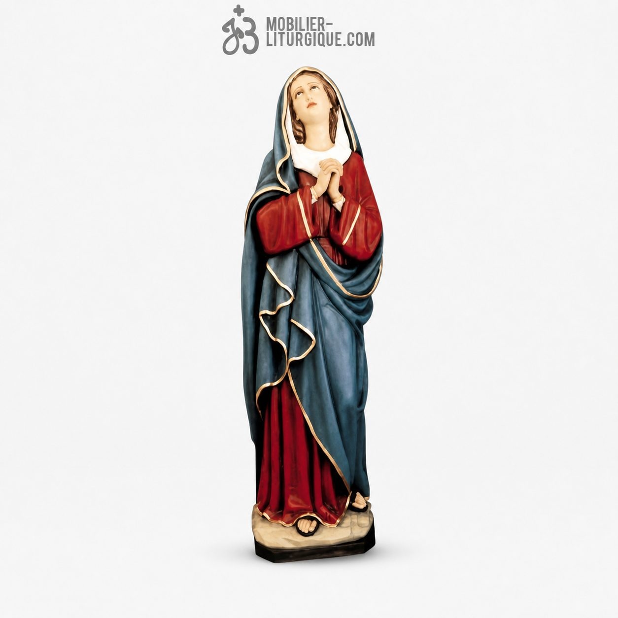 Statue Vierge Adorant D&eacute;cor&eacute;e