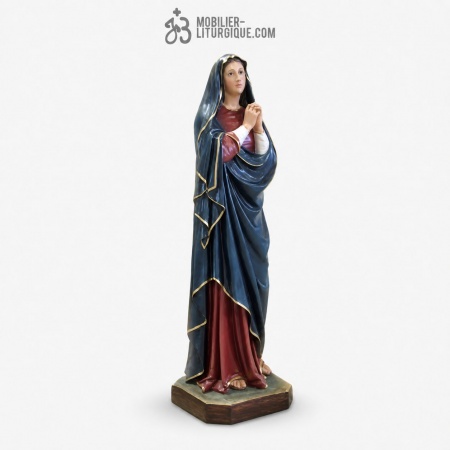 Statue Vierge adorant Polychrome
