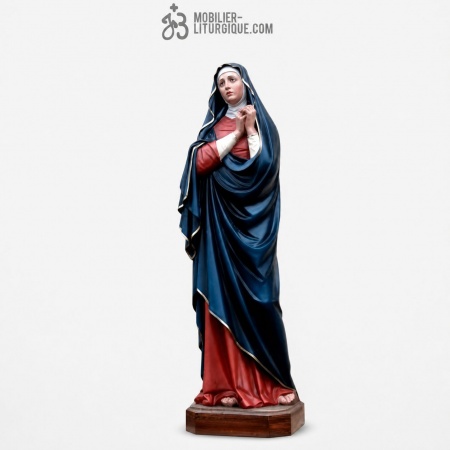 Statue Vierge adorant Polychrome
