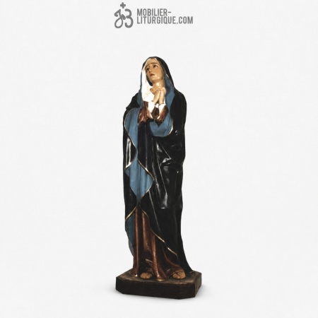 Statue Vierge adorant Polychrome