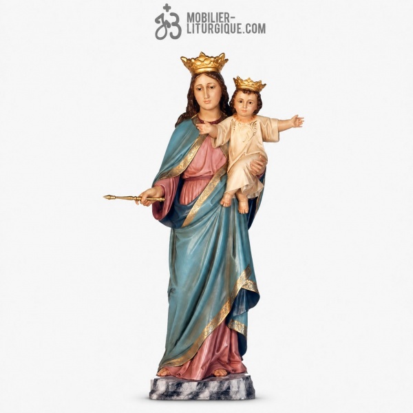 Statue Vierge Auxiliatrice Polychrome