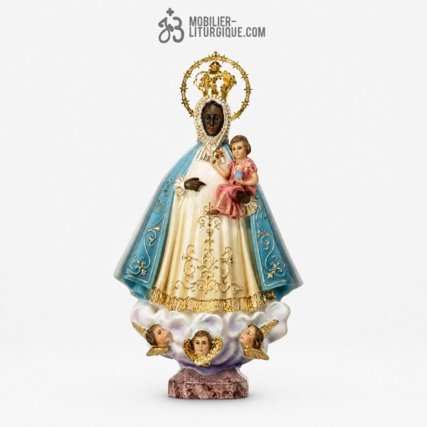 Statue Vierge avec l\'enfant J�sus Polychrome Antique
