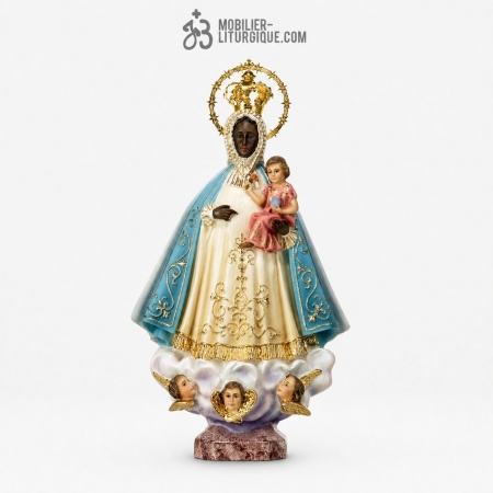 Statue Vierge avec l\'enfant J&eacute;sus Polychrome Antique
