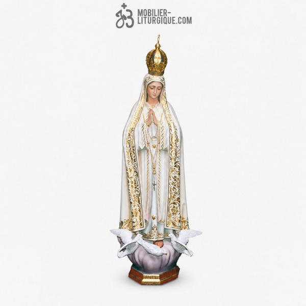 Statue Vierge de Fatima Polychrome Antique