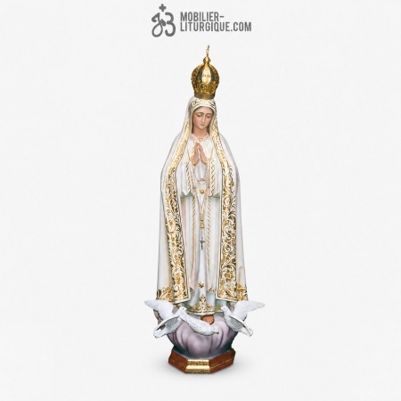 Statue Vierge de Fatima Polychrome Antique