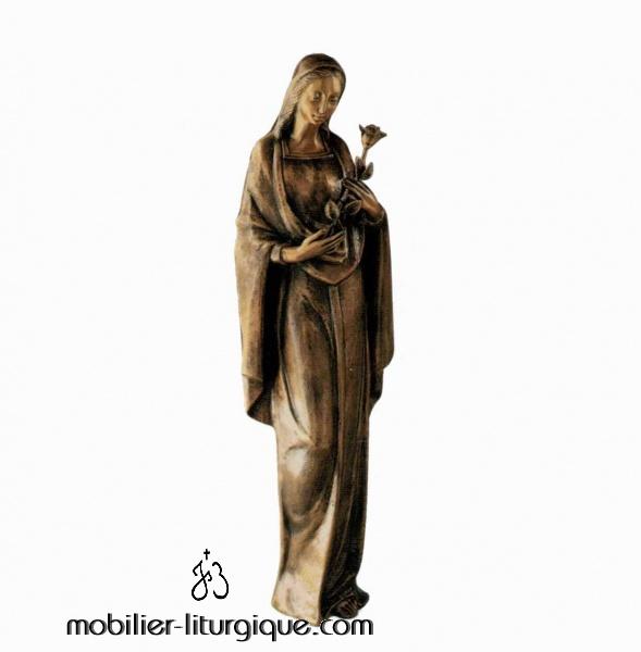 Statue Vierge de la Rose Bronze