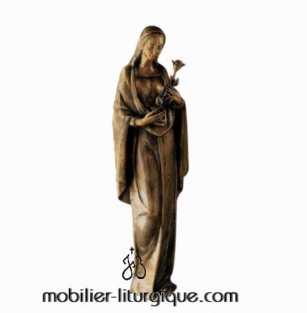 Statue Vierge de la Rose Bronze