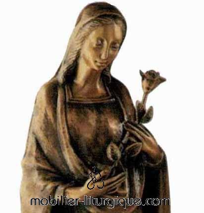 Statue Vierge de la Rose Bronze