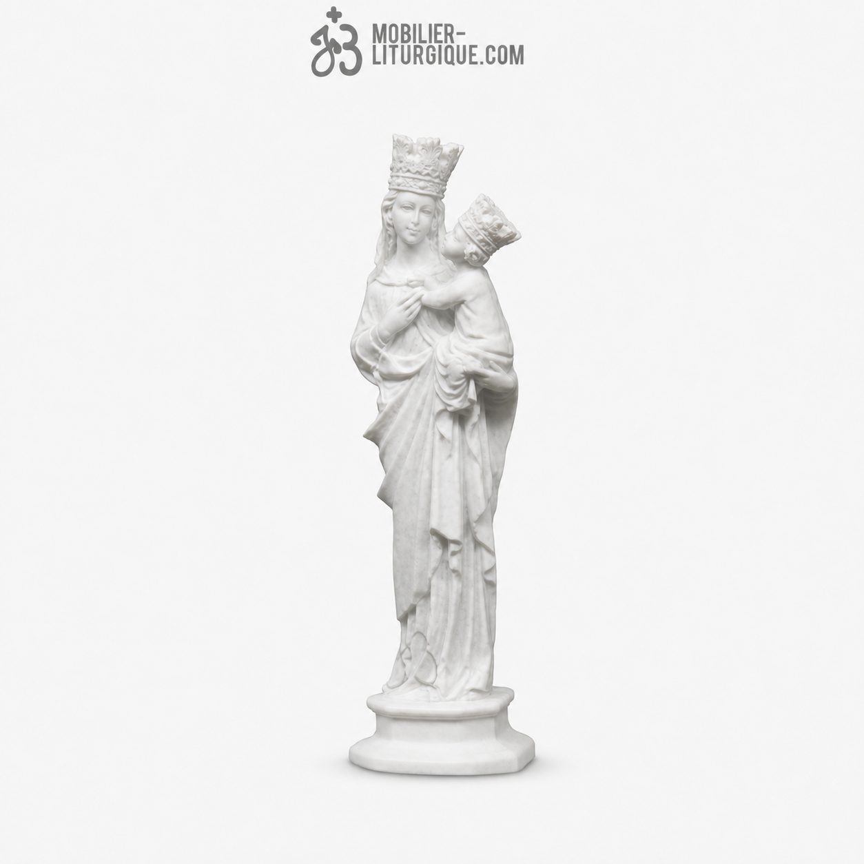 Statue Vierge de Trapani en marbre blanc